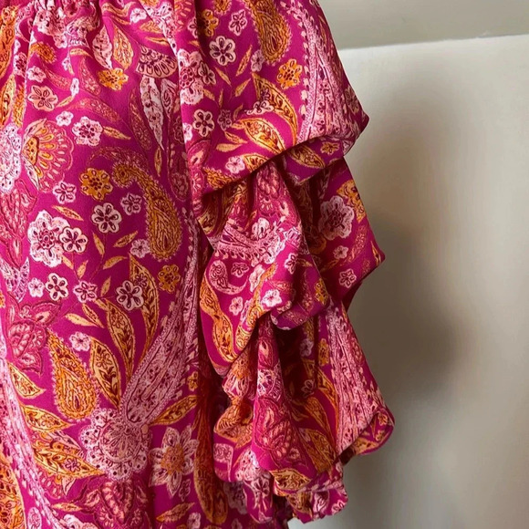 CeCe  multi colour floral paisley crepe blouse - Picture 3 of 7